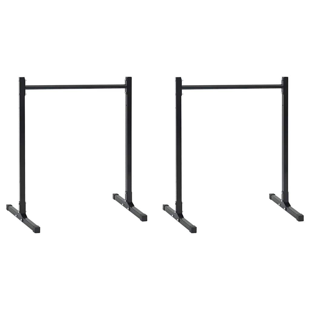 Dip Station 2 pcs Black 55 x 90 x 104.5 cm Powder-Coated Steel