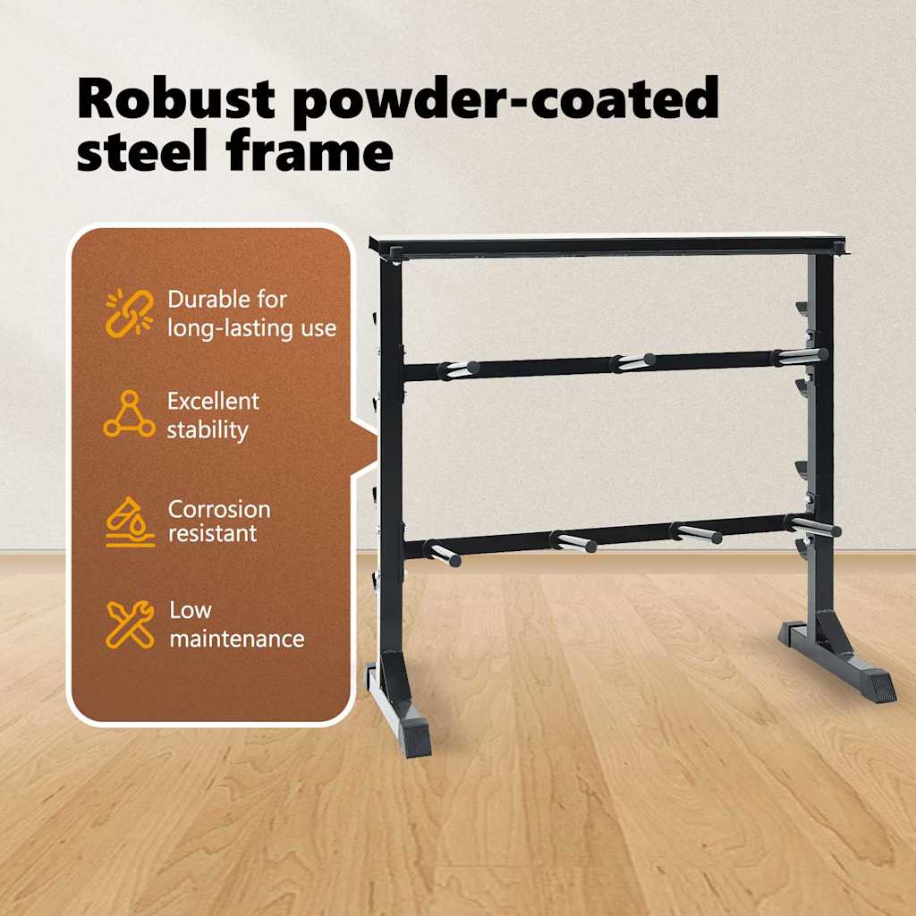 Dumbbell Rack Black 99 x 45 x 95.5 cm Powder-Coated Steel
