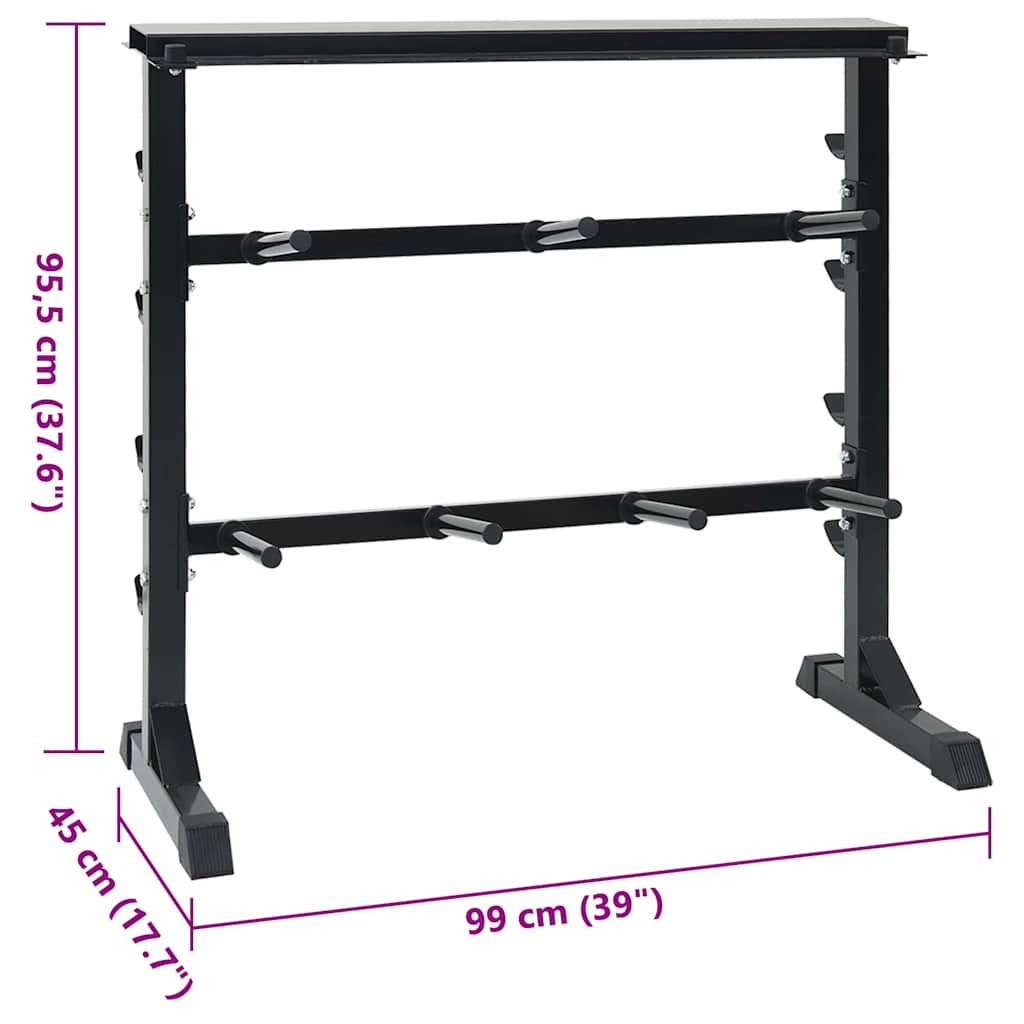 Dumbbell Rack Black 99 x 45 x 95.5 cm Powder-Coated Steel