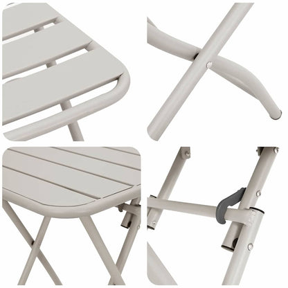 Bistro Set 3 pcs Beige Steel