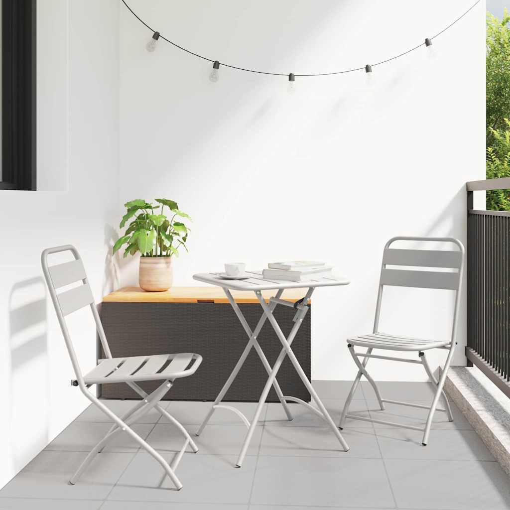 Bistro Set 3 pcs Beige Steel