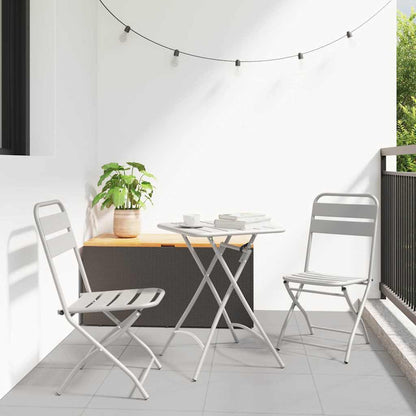 Bistro Set 3 pcs Beige Steel