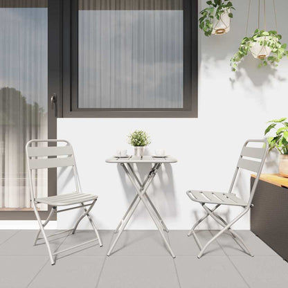 Bistro Set 3 pcs Beige Steel