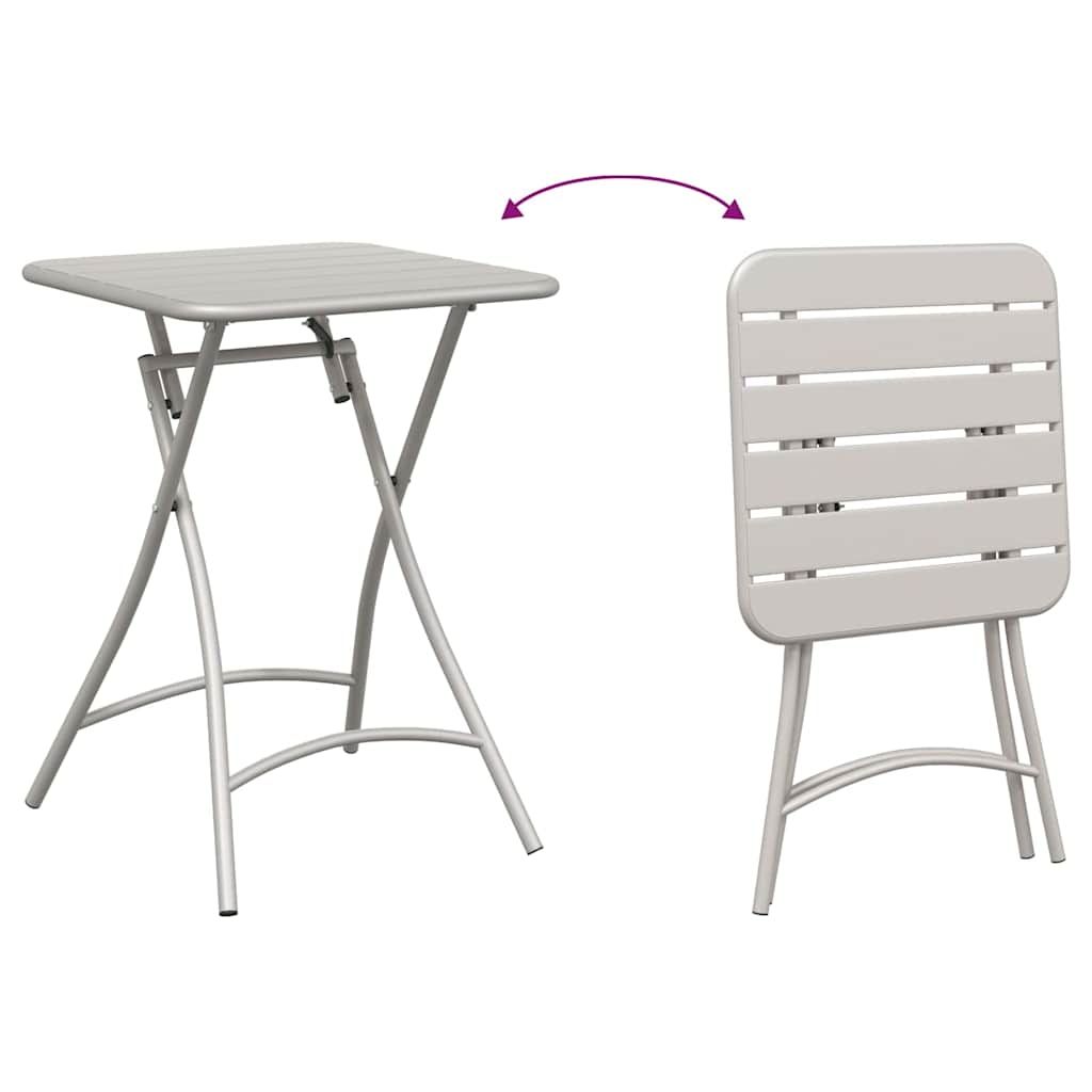 Bistro Set 3 pcs Beige Steel