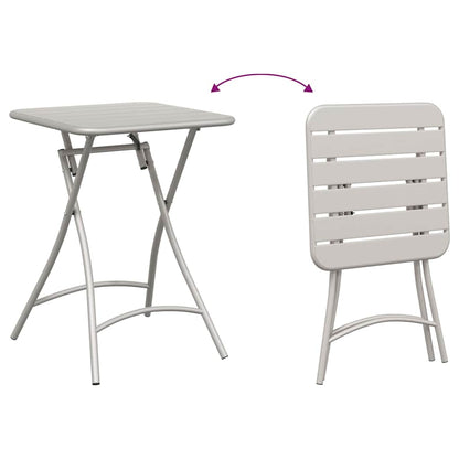 Bistro Set 3 pcs Beige Steel