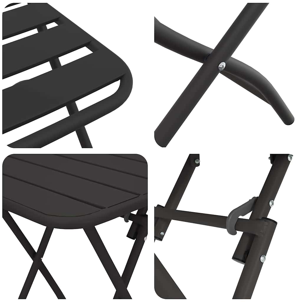 Bistro Set 3 pcs Anthracite Steel