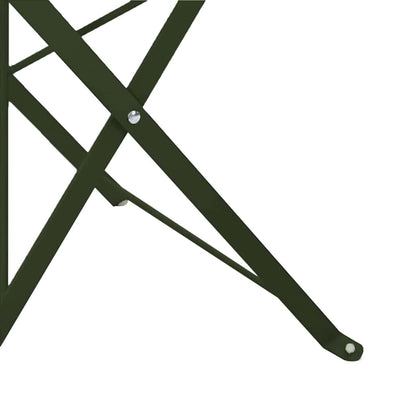 Garden Folding Chair Folding 2 pcs Green 42 x 46 x 82cm Metal