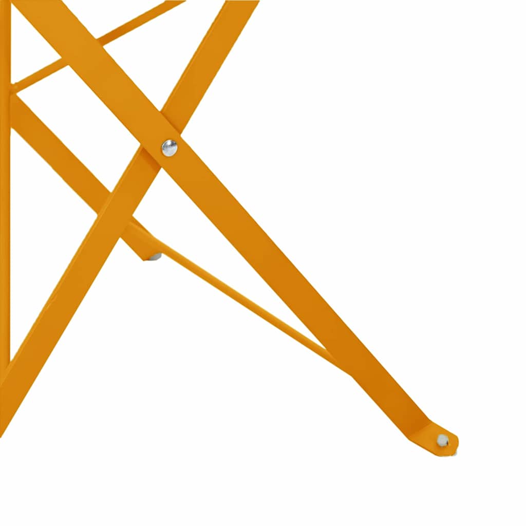 Garden Folding Chair Folding 2 pcs Mustard 42 x 46 x 82cm Metal