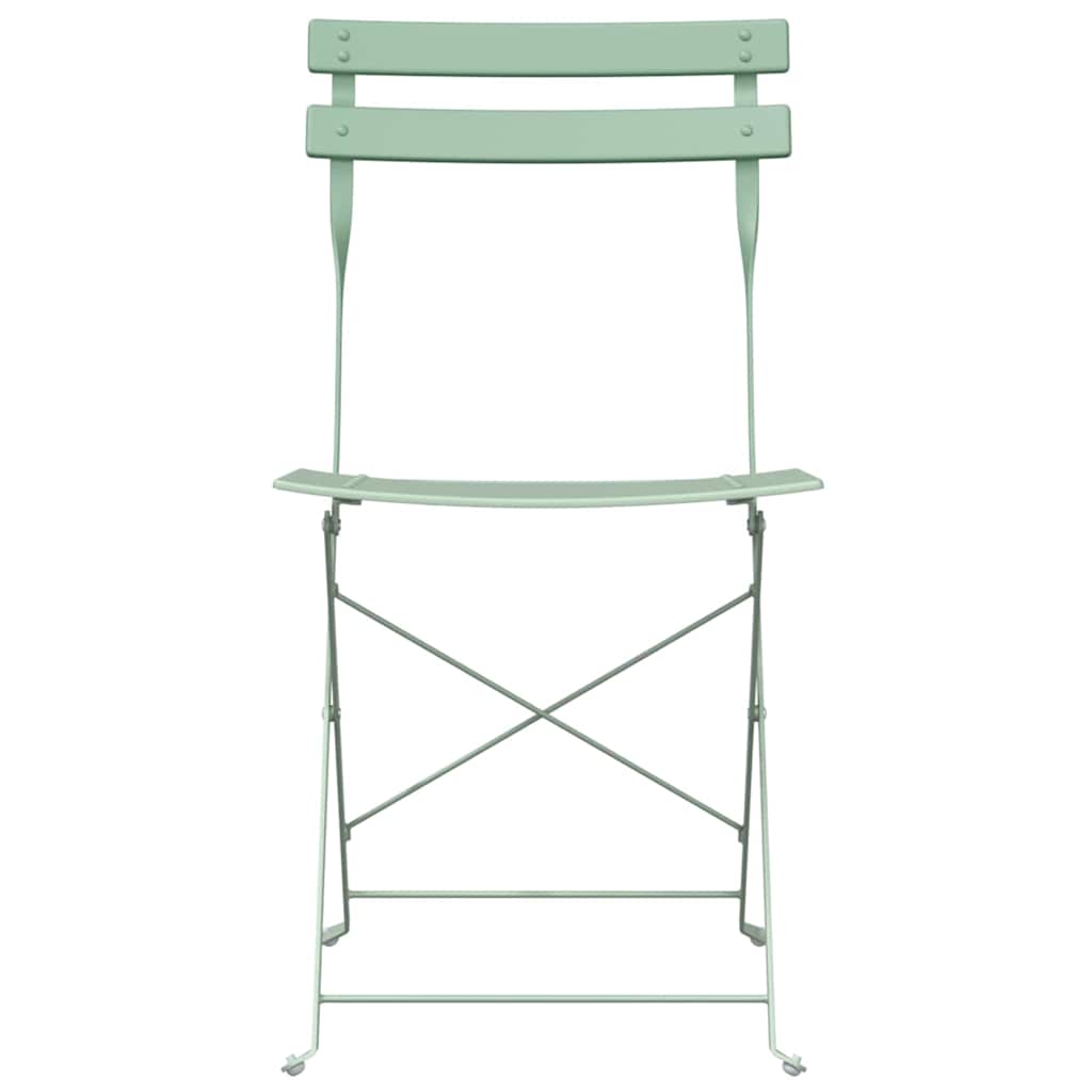 Garden Folding Chair 2 pcs Light Mint 42 x 46 x 82cm Metal