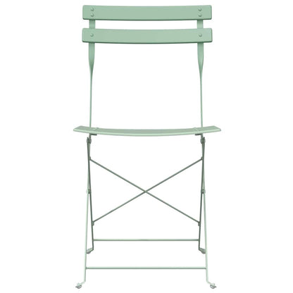 Garden Folding Chair 2 pcs Light Mint 42 x 46 x 82cm Metal