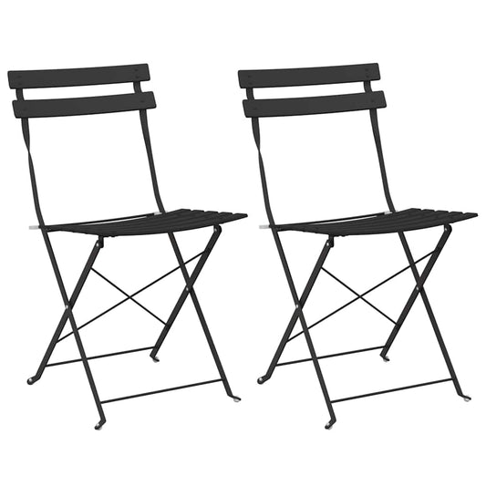Garden Folding Chair 2 pcs Anthracite Metal