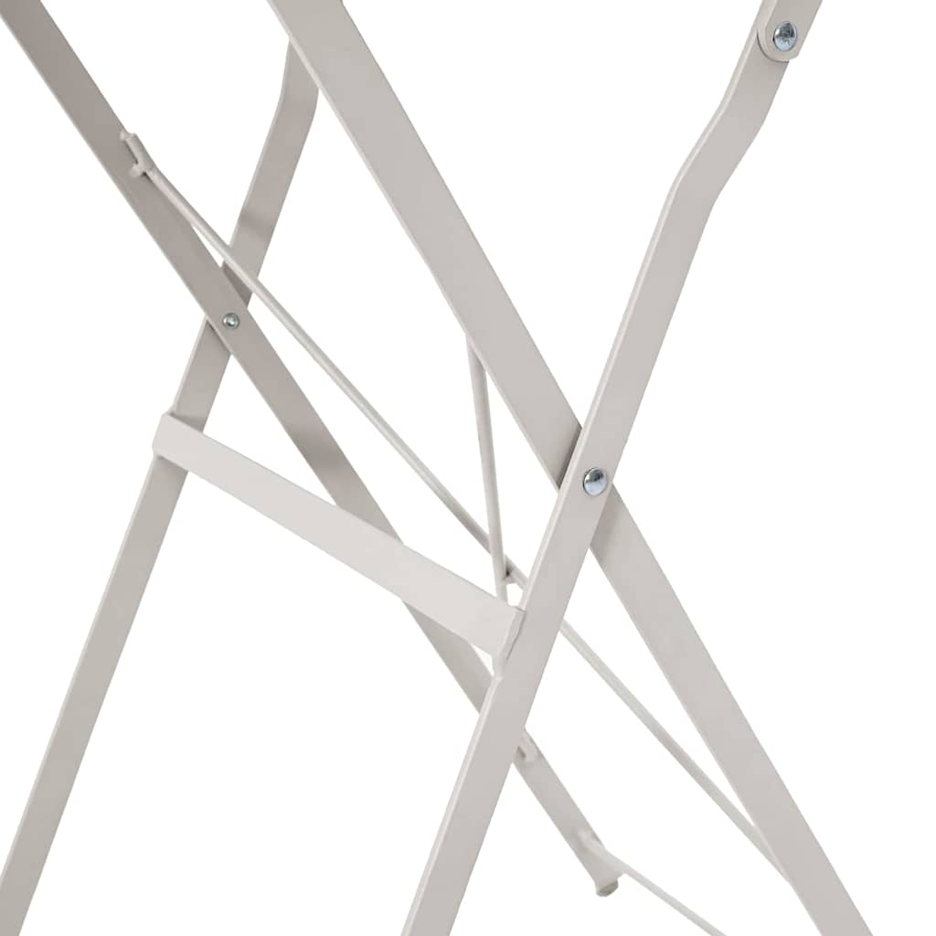 Bistro Table Folding Beige Ø 50 x 71 cm Powder-coated Steel