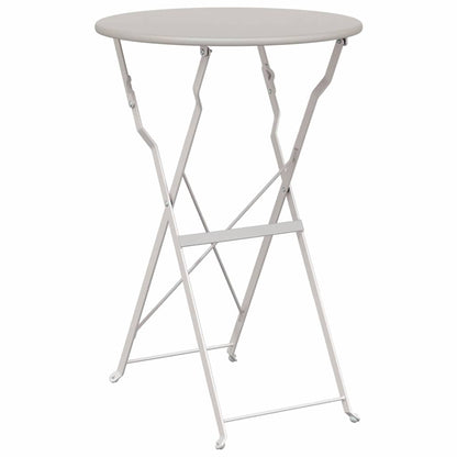 Bistro Table Folding Beige Ø 50 x 71 cm Powder-coated Steel