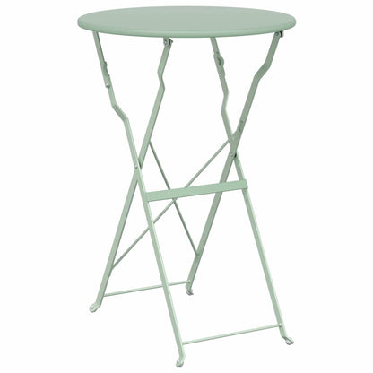 Folding Bistro Set 3 pcs Seafoam Steel