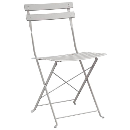 Folding Bistro Set 3 pcs Beige Steel