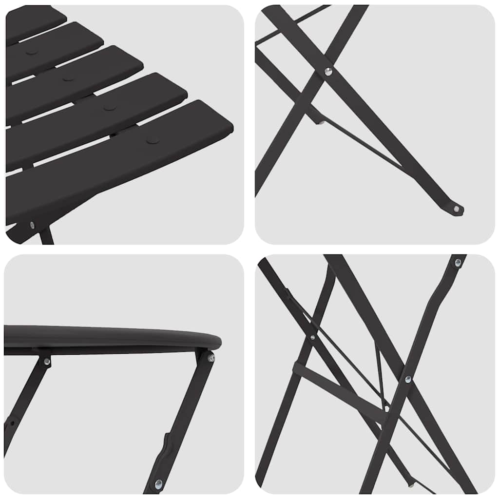 Folding Bistro Set 3 pcs Anthracite Steel