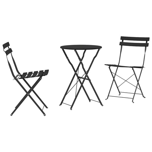 Folding Bistro Set 3 pcs Anthracite Steel