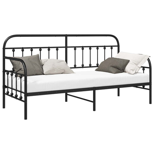 Daybed Frame Black 75 x 190 cm Powder-Coated Steel