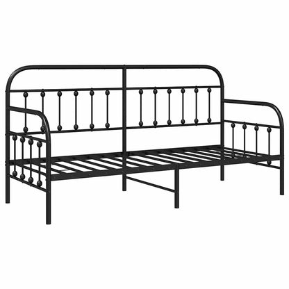 Daybed Frame Black 75 x 190 cm Powder-Coated Steel