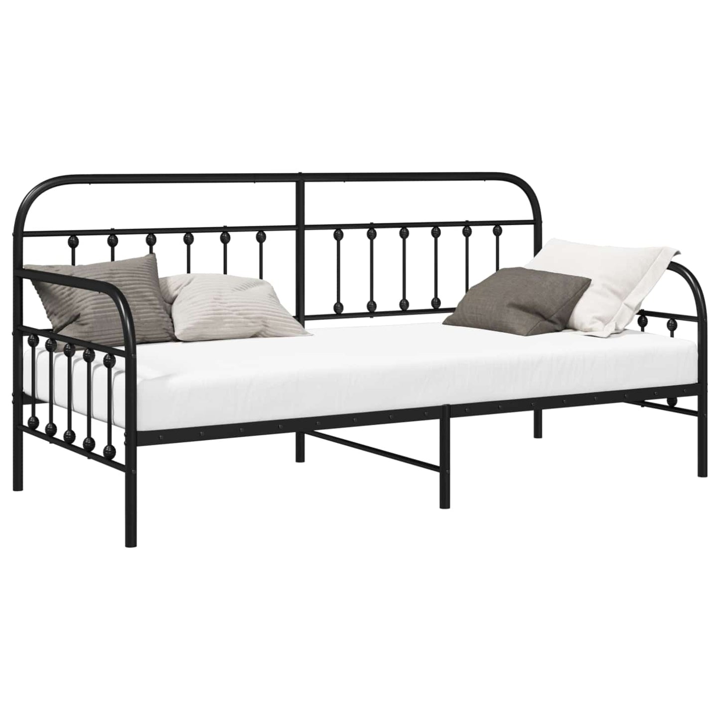 Daybed Frame Black 90 x 200 cm Powder-Coated Steel