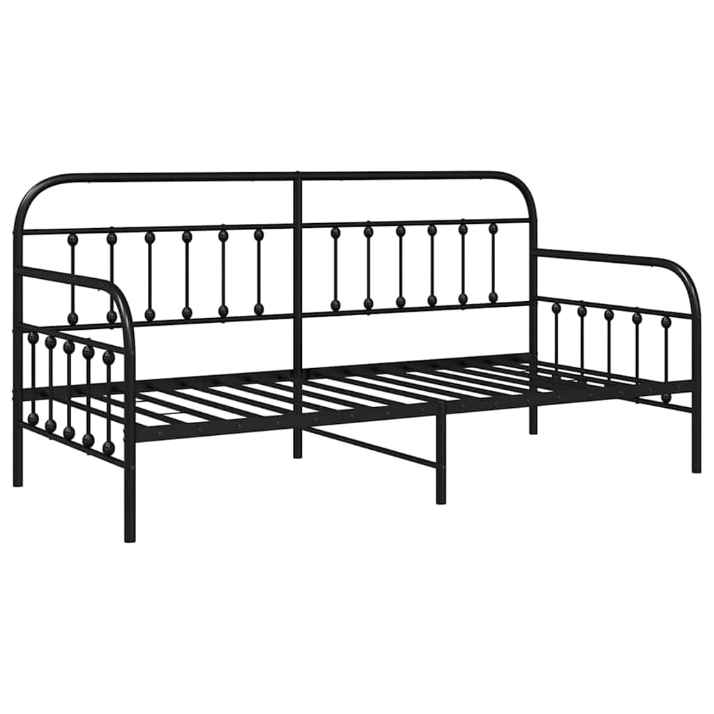 Daybed Frame Black 90 x 200 cm Powder-Coated Steel