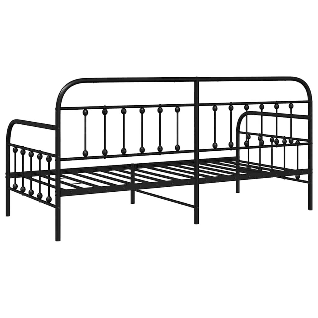 Daybed Frame Black 90 x 200 cm Powder-Coated Steel