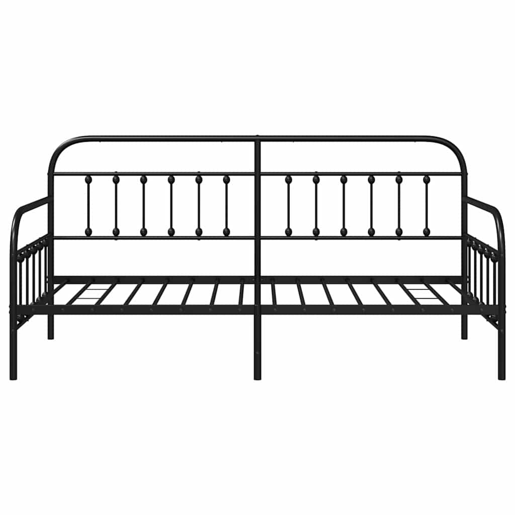 Daybed Frame Black 90 x 200 cm Powder-Coated Steel