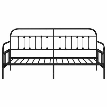 Daybed Frame Black 90 x 200 cm Powder-Coated Steel