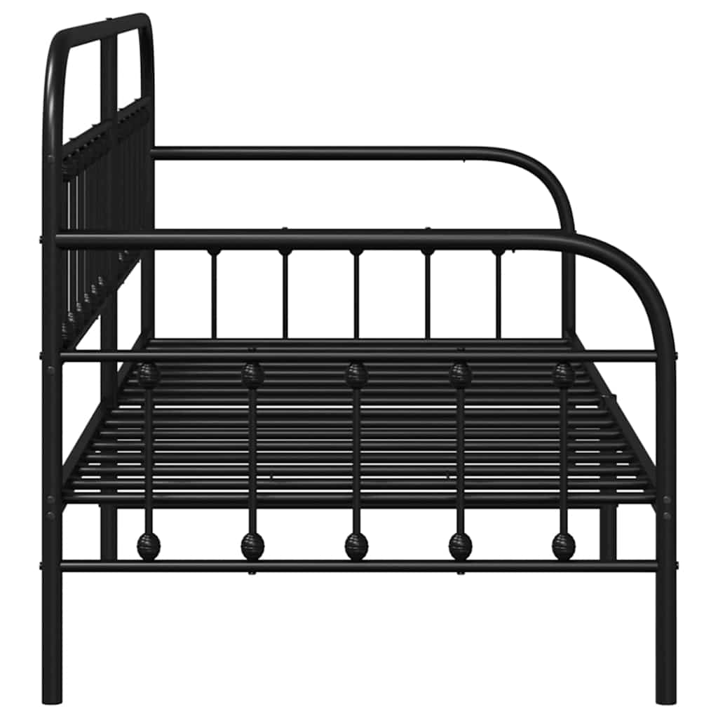 Daybed Frame Black 90 x 200 cm Powder-Coated Steel