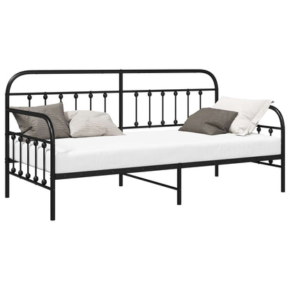 Daybed Frame Black 100 x 200 cm Powder-Coated Steel