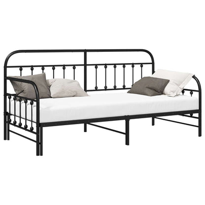 Daybed Frame Black 90 x 200 cm Powder-Coated Steel