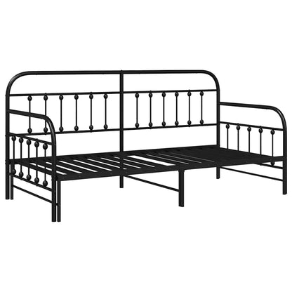 Daybed Frame Black 90 x 200 cm Powder-Coated Steel