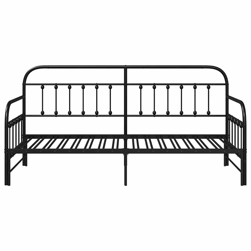 Daybed Frame Black 90 x 200 cm Powder-Coated Steel
