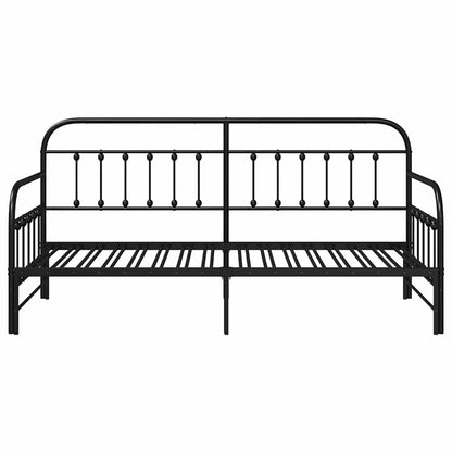 Daybed Frame Black 90 x 200 cm Powder-Coated Steel