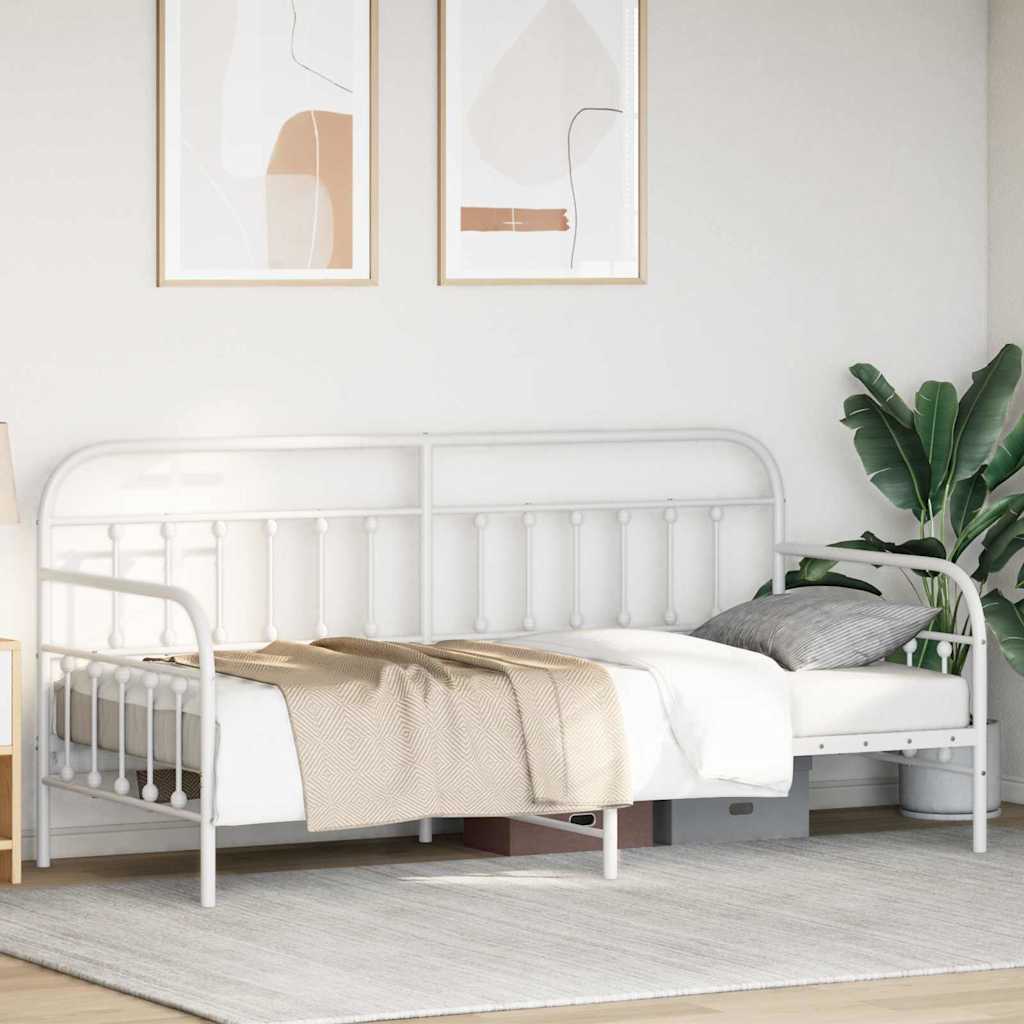 Daybed Frame White 107 x 203 cm Powder-Coated Steel