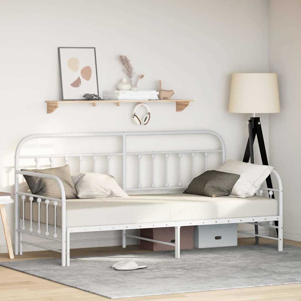 Daybed Frame White 90 x 190 cm Powder-Coated Steel
