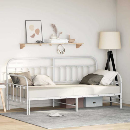 Daybed Frame White 90 x 190 cm Powder-Coated Steel