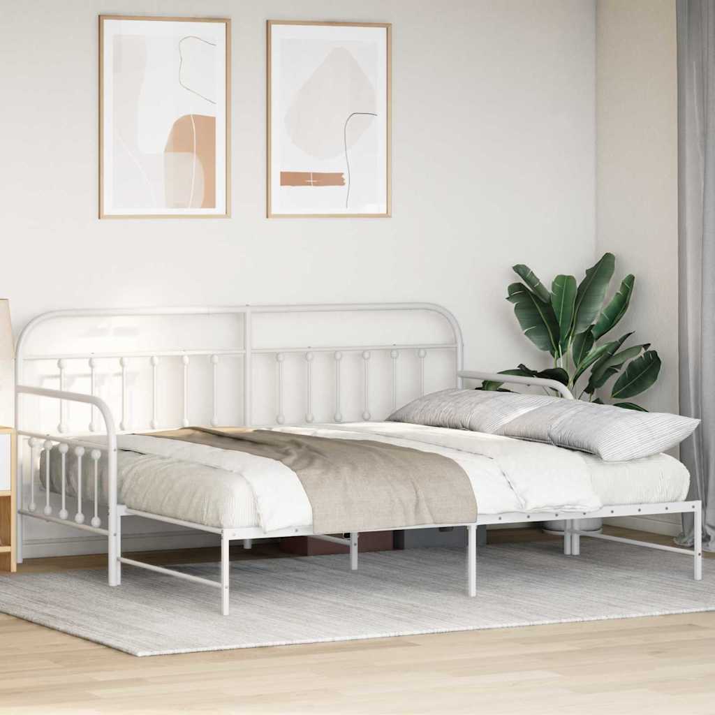 Daybed Frame White 90 x 190 cm Powder-Coated Steel