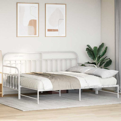 Daybed Frame White 90 x 190 cm Powder-Coated Steel