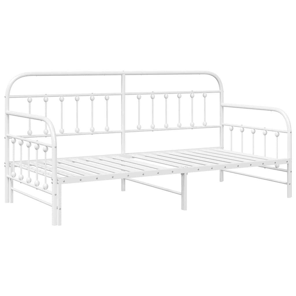 Daybed Frame White 90 x 190 cm Powder-Coated Steel