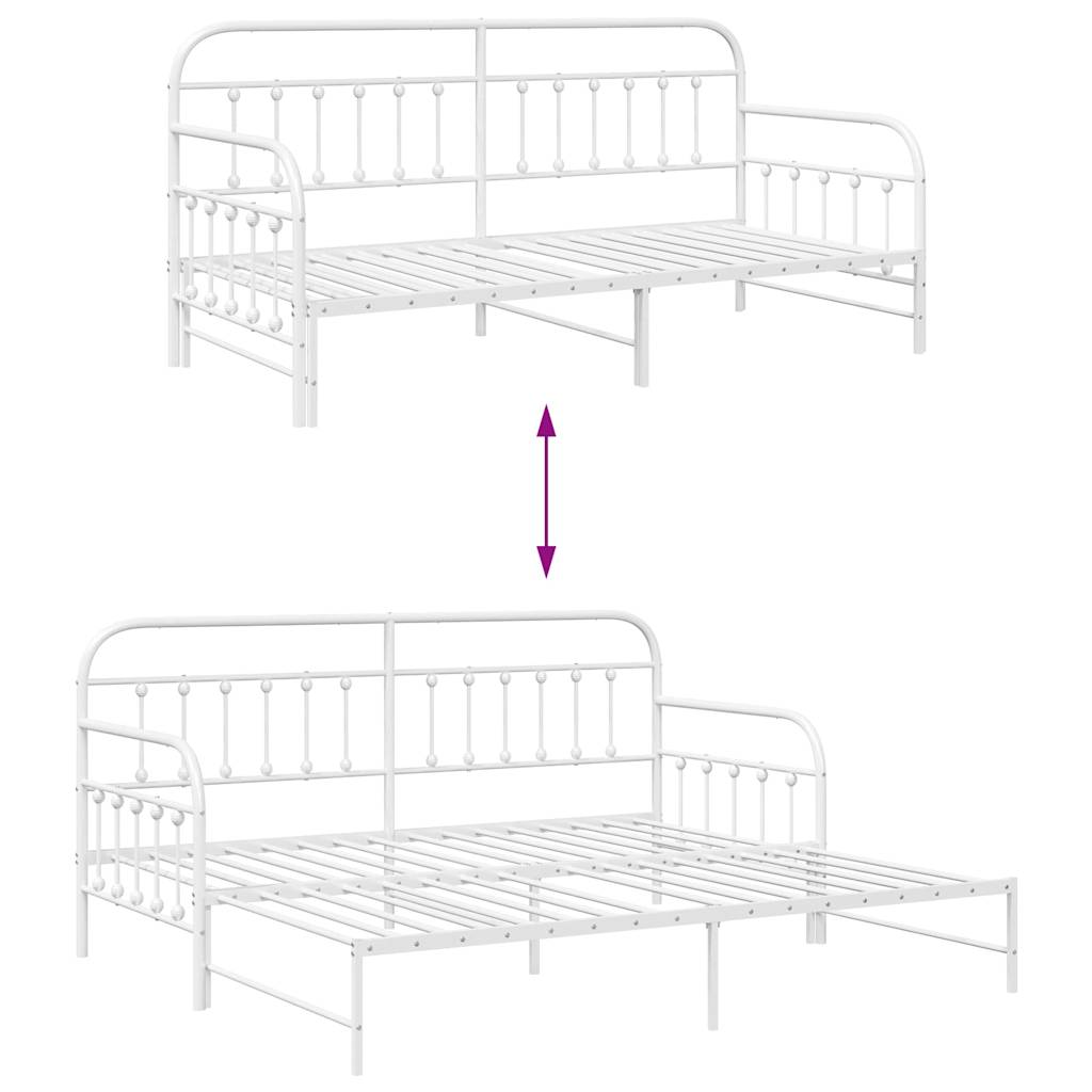 Daybed Frame White 90 x 190 cm Powder-Coated Steel