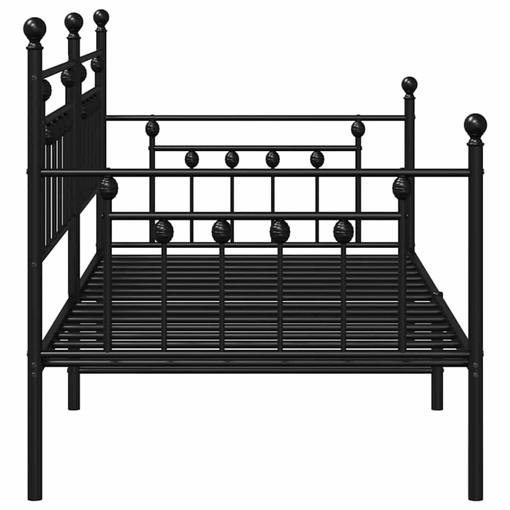 Daybed Frame Black 100 x 190 cm Steel