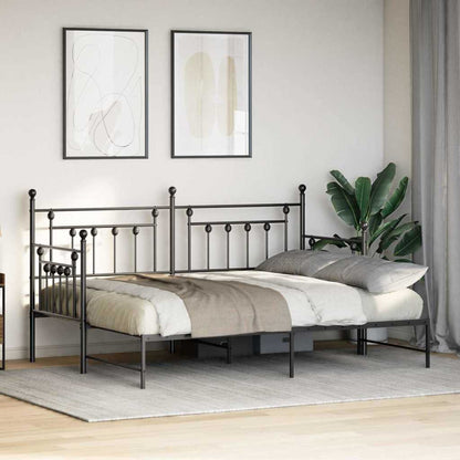 Daybed Frame Black 80 x 200 cm Steel