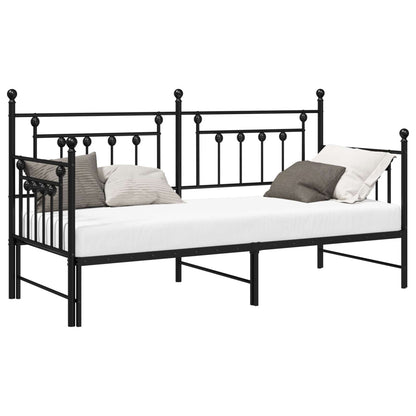 Daybed Frame Black 80 x 200 cm Steel