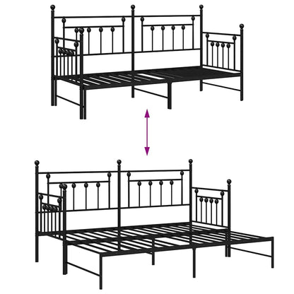 Daybed Frame Black 80 x 200 cm Steel