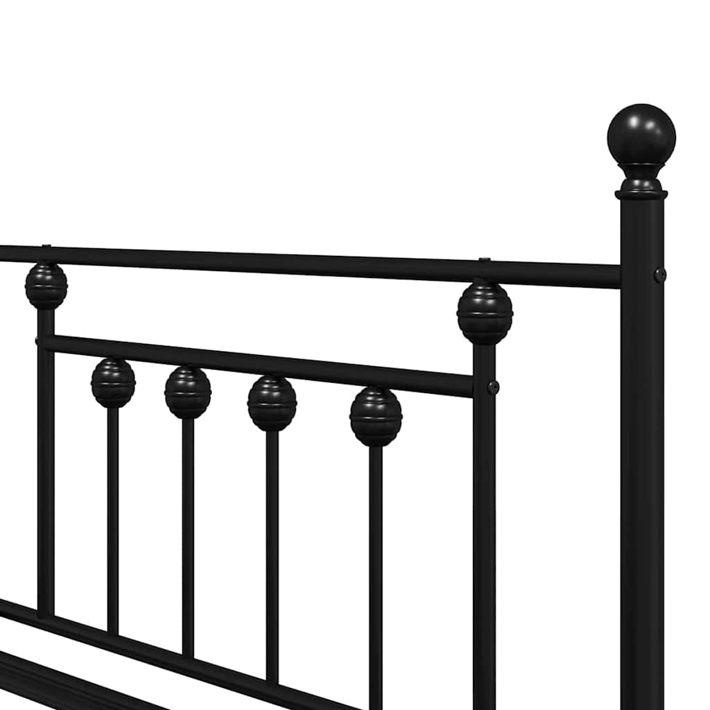 Daybed Frame Black 90 x 190 cm Steel