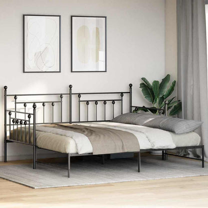 Daybed Frame Black 90 x 190 cm Steel