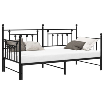 Daybed Frame Black 90 x 190 cm Steel