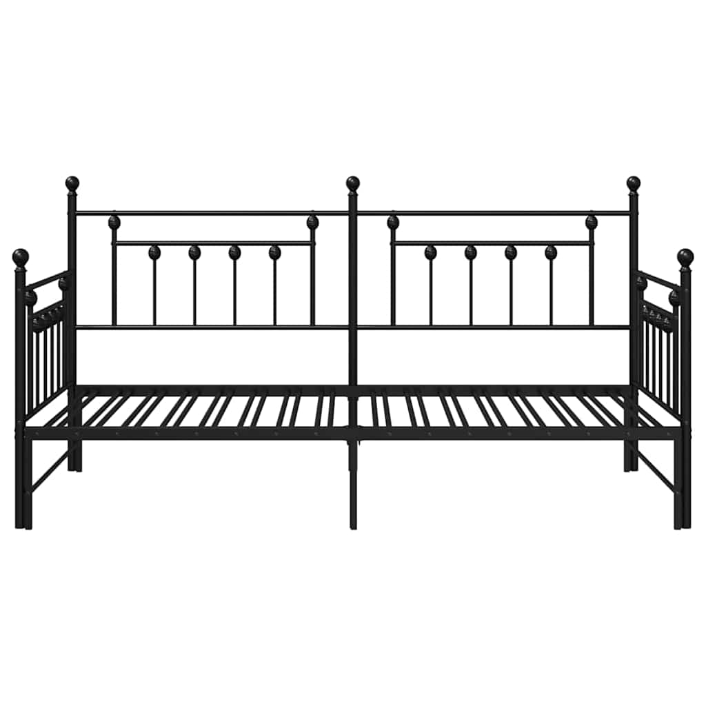 Daybed Frame Black 90 x 190 cm Steel