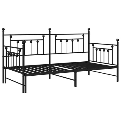 Daybed Frame Black 90 x 200 cm Steel
